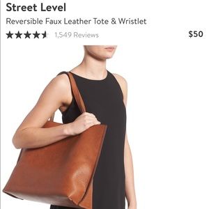 Street Level reversible tote with mini pouch